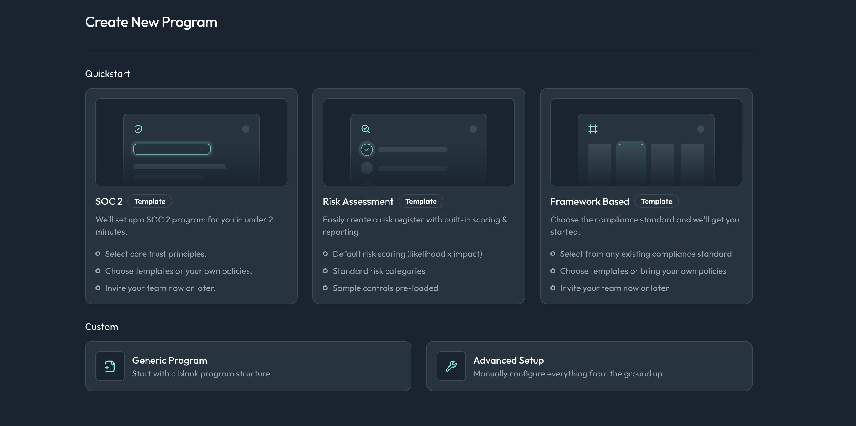 Program Creation screenshot